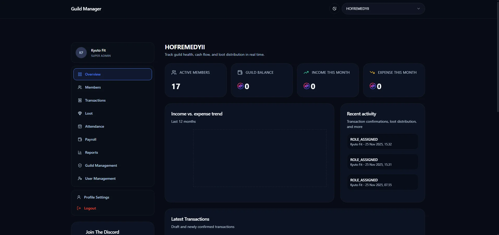 Guild Management System – Legend of Ymir